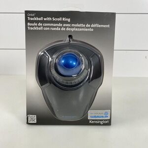 Kensington Orbit Trackball Mouse with Scroll Ring USB Wired w/ Wrist Rest Black